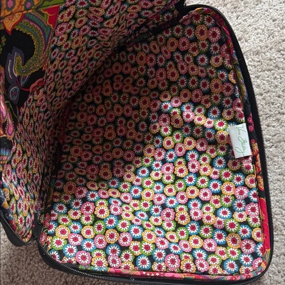 Vera Bradley Black and Pink Floral Laptop Bag - Picture 3 of 4
